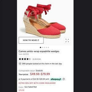 Soludos lace up espadrille wedges size 9, new unworn